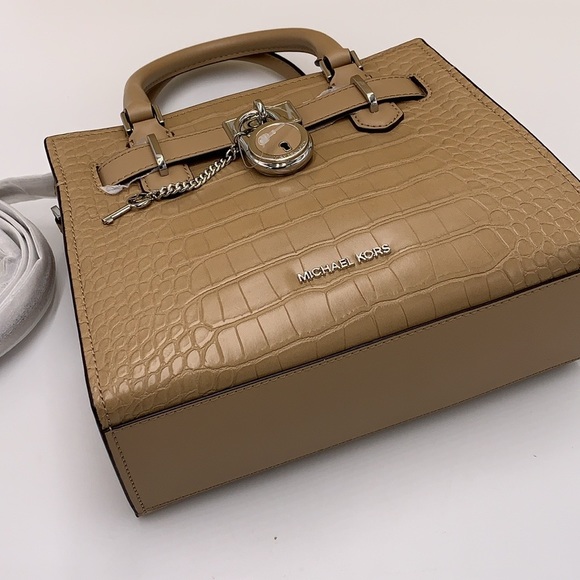 MICHAEL KORS
Hamilton Small Crocodile Embossed Faux Leather Satchel
Camel 
NWT - Picture 7 of 16